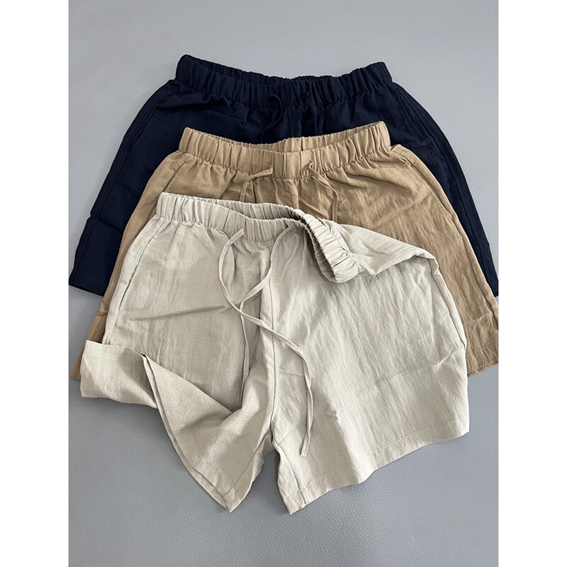 Tencel Linen Shorts Women's Summer New Thin Small A-Line Wide-Leg Pants Casual Loose Cotton and Linen Pants