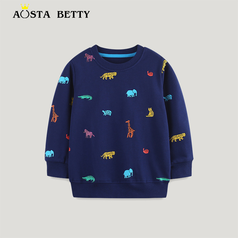 cartoon knitted cotton children's base body-friendly sweatshirt for…