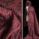 wine red undulating vein gilded jacquard heavy texture three-dimensional national trench coat jacket clothing designer fabric