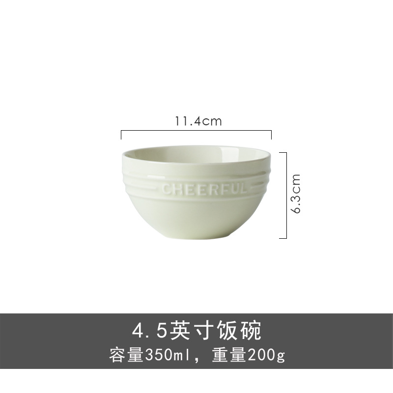 Trufa alivio blanco artesanía tazón de cerámica placa combinación simple ins ensalada plato bajo vidriado vajilla hogar