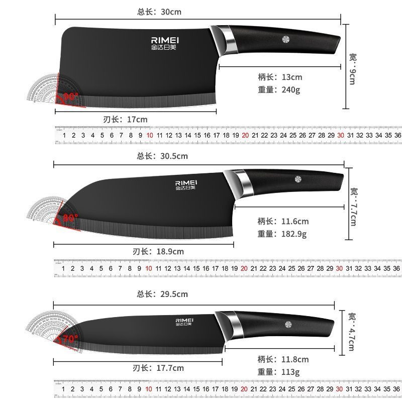Kit completo de utensilios de cocina, cuchillos de cocina, cuchillo de corte de verduras, cuchillo de corte de huesos, cuchillo de corte de huesos, cuchillo de corte de huesos