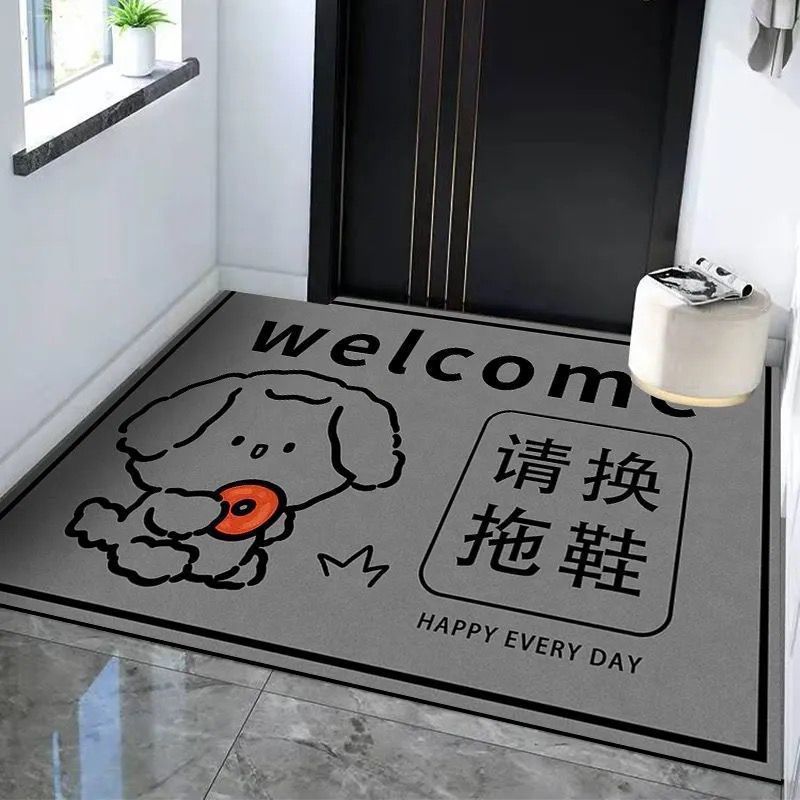硅藻泥卡通吸水入户门地垫灰色进门防滑门垫家用可爱耐脏玄关脚垫|undefined