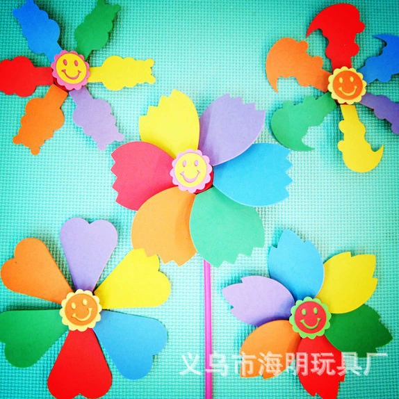 Детская стерео паста из ЭВА ручной работы, шестицветная ветряная мельница, развивающие игрушки ручной работы «сделай сам», оптовая продажа