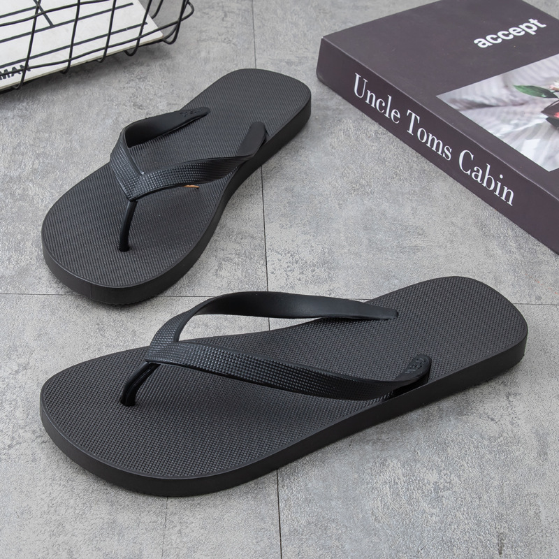 Men's flip-flops, trendy and simple flat-soled PVC plastic sandals for the beach, suitable for daily outdoor wear