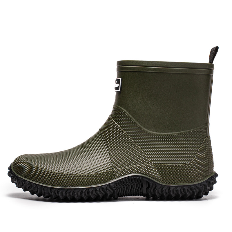 Botas de Lluvia de Caña Media para Adultos de PVC Impermeable y Antideslizante para Exteriores