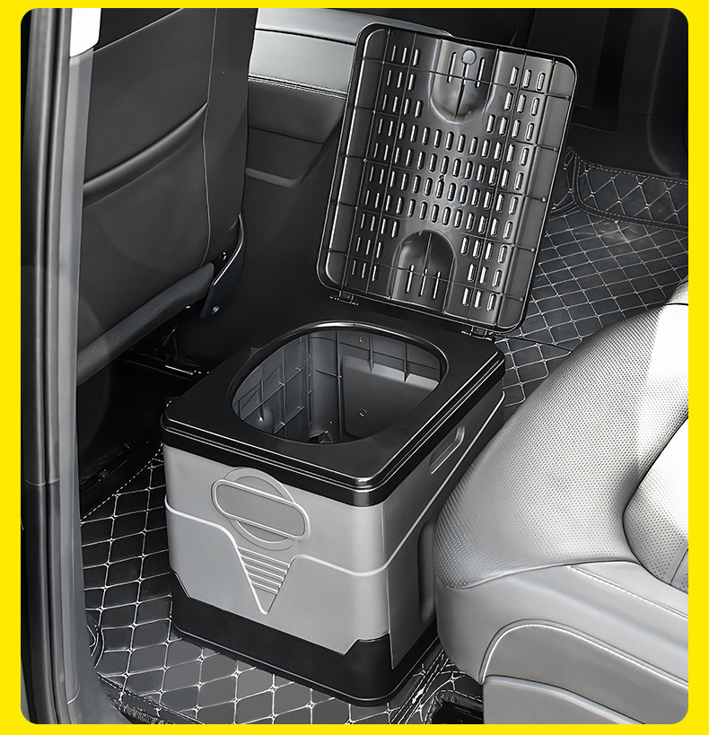 Car Portable Folding Toilet Outdoor Travel Toilet Folding Installation-Free Toilet Camping Driving Self-Driving Tour
