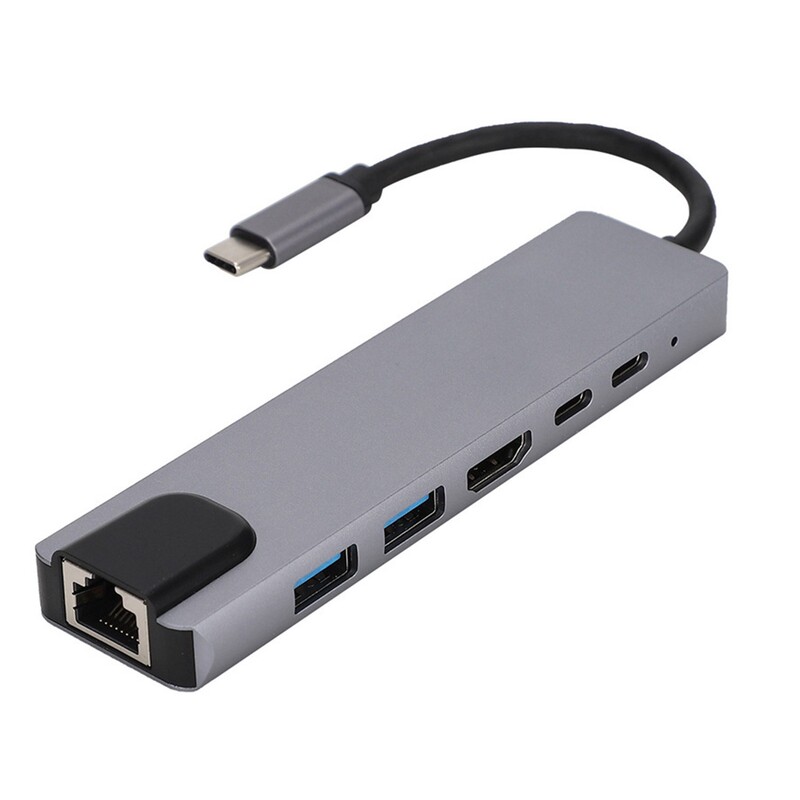 typec から hdmi ドッキング ステーション コンピュータ スイッチ ゲーム コンソール usbc から 100 メートル ネットワーク ポート 8 イン 1 ドッキング ステーション|undefined