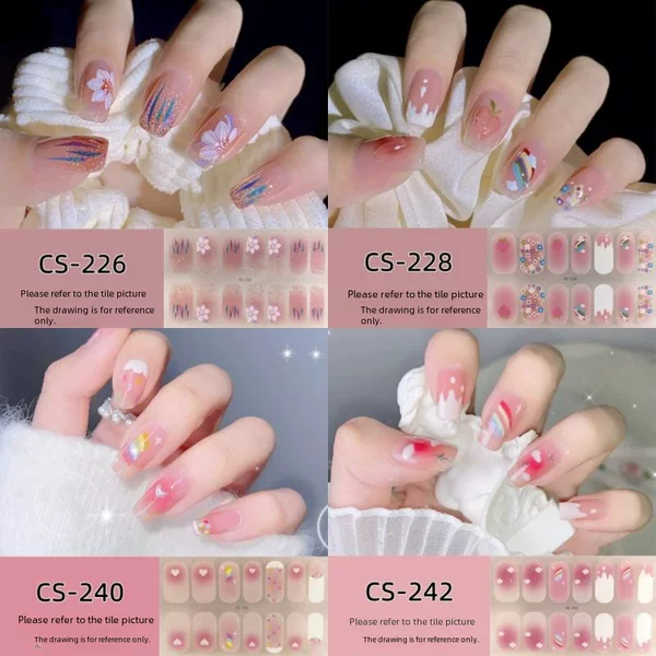 Baking-free gel nail stickers waterproof long-lasting 3D nail stickers patch female removable wear nail polish film full stickers