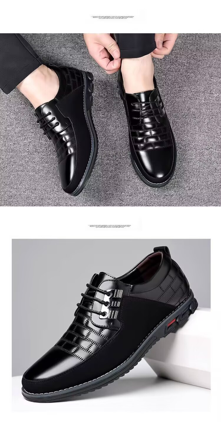 Men's round head men's casual shoes front lace-up casual shoes flat casual men's shoes_vogvips.com