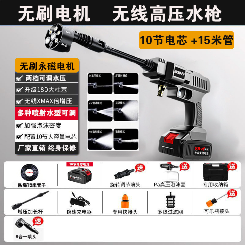 Nuevo pulverizador inalámbrico eléctrico de litio cargado pulverización hervidor de lavado de automóviles pistola de agua de alta presión pesticida desinfección artefacto de riego de flores
