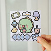 Cartoon transparent sticker, waterproof cute glass, decorations with glass, no trace