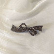 气质闪钻发卡女黑色蝴蝶结金属发夹高级感侧边夹刘海夹简约鸭嘴夹