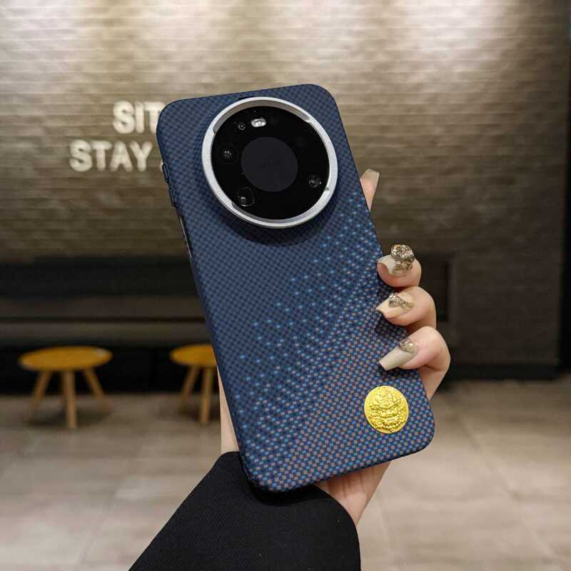 Starry Sky Fortune God case suitable for Huawei Pura90ProMax, Kevlar texture magnetic phone case for Mate80ProMax