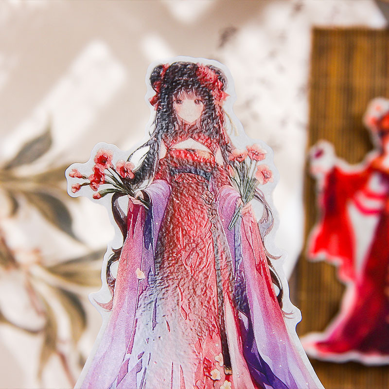 Liudan diosa mujer especial aceite y papel pegatinas diy diario pegatinas retro transfronterizas pegatinas de anime de chicas