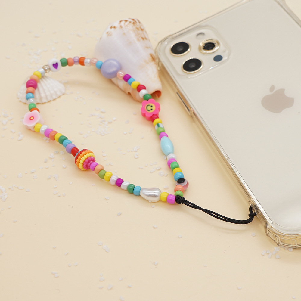 Wholesale Accessories Bohemian Mixed Color Beads Acrylic Mobile Phone Strap Nihaojewelry display picture 4