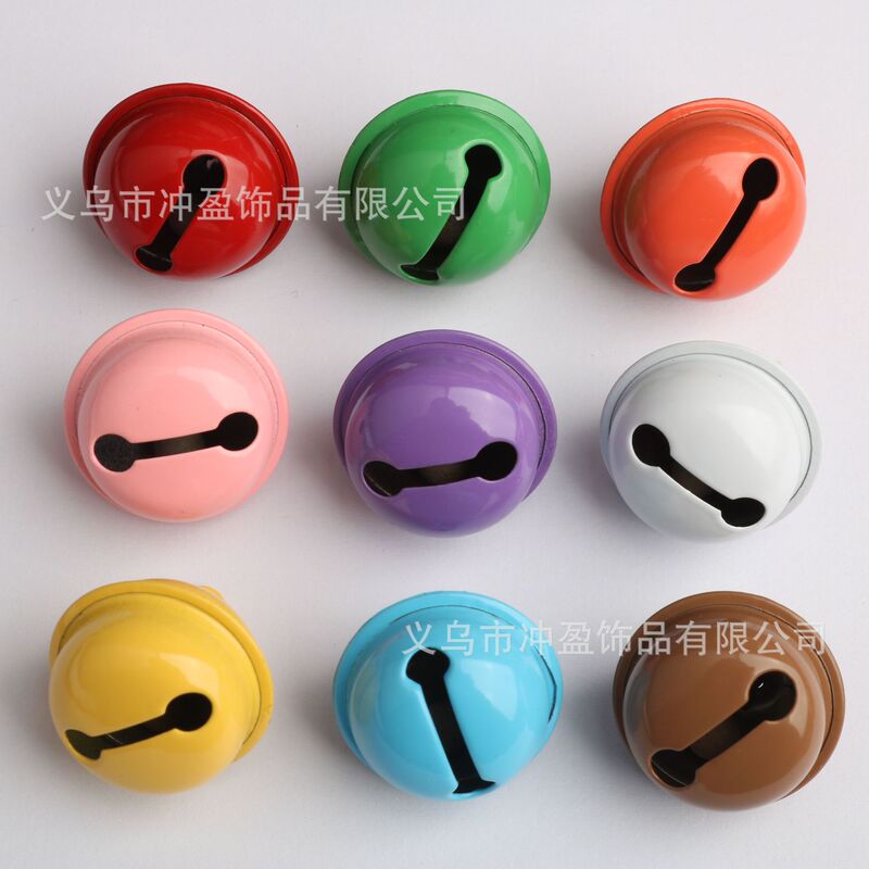 paint candy color 22mm small round bell christmas decorative bell diy keychain material color pet bell