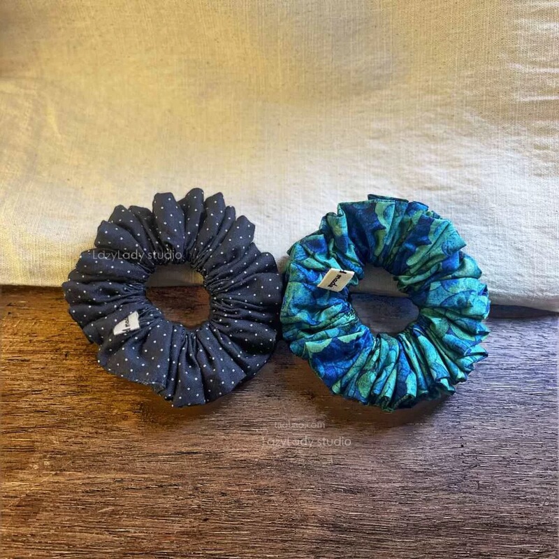 法式细款波点印花小肠圈气质扎发百搭褶皱花苞发圈马尾橡皮筋头绳|undefined