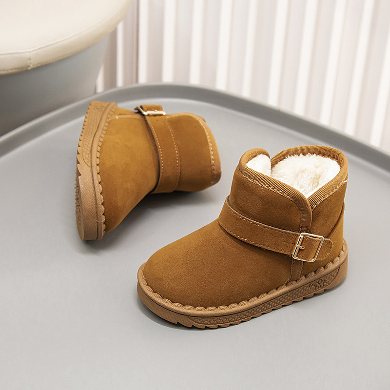Bottes d'hiver pour filles et garçons 2024 pour enfants, chaussures en coton épais et pelucheux pour bébés_voghion.com