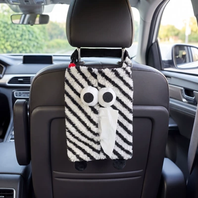 Box Hanging Cartoon Monster – Car tissue box/set - funny-little-monster-tissue-box-black-and-white