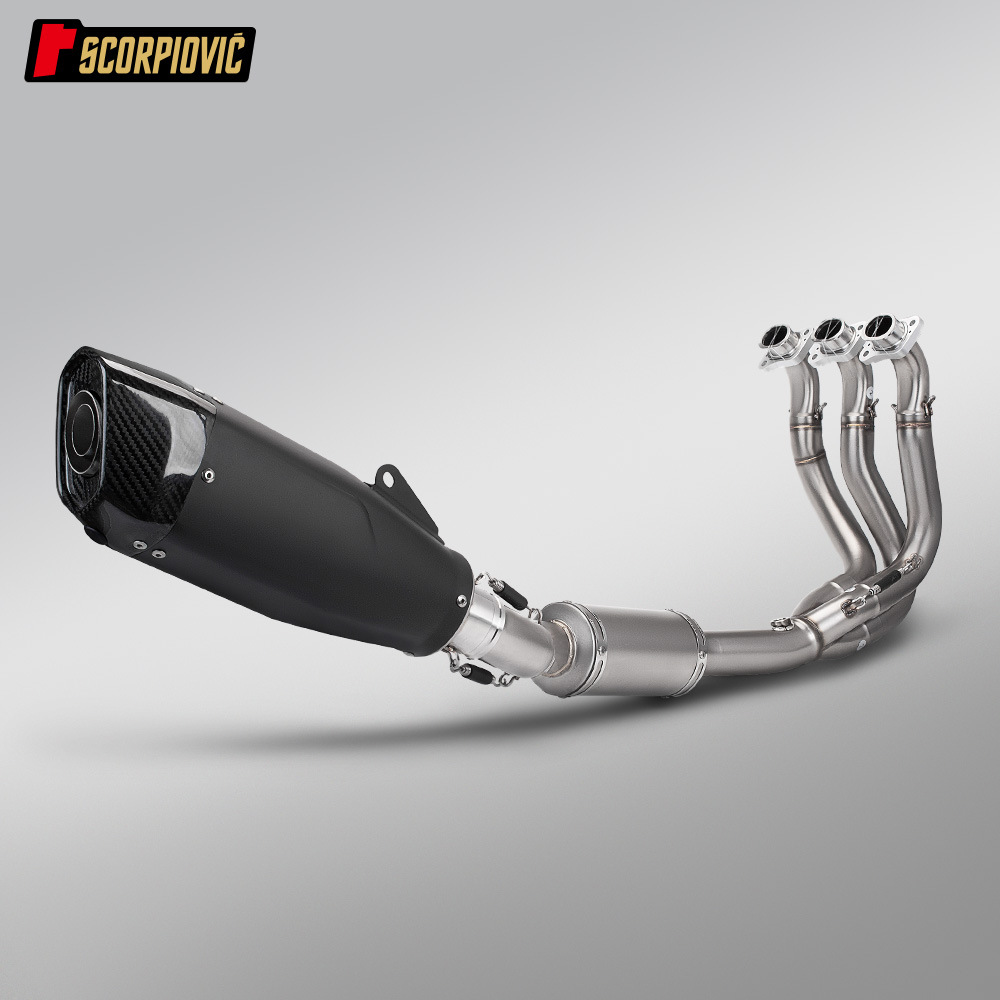 Motorcycle Triumph 660 Daytona Trident Little Tiger Stainless Steel Front Exhaust Pipe and Rear Muffler