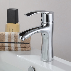 Copper Face Basin Faucet Bathroom Basin Countertop Ceramic Basin Cold and Hot Single Hole Sink Faucet Household
