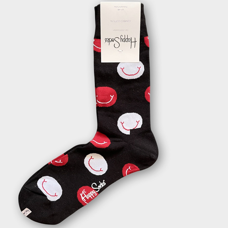 ハッピーソックス メンズソックス ミドル丈 コーマ綿 吸汗消臭 通気性 スウェーデン製 おしゃれ カラフル 薄手