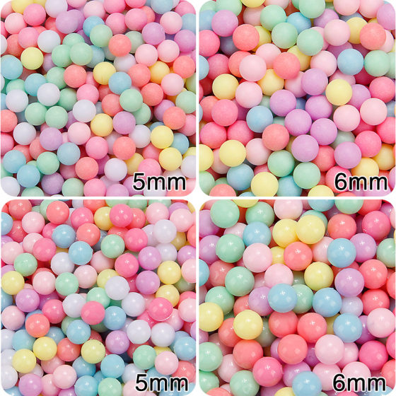 Macaron Frosted Beads Bright Face Non-Porous Small Round Beads DIY Cream Gum Candy Color Casserole Beads Plastic Beads Accessories