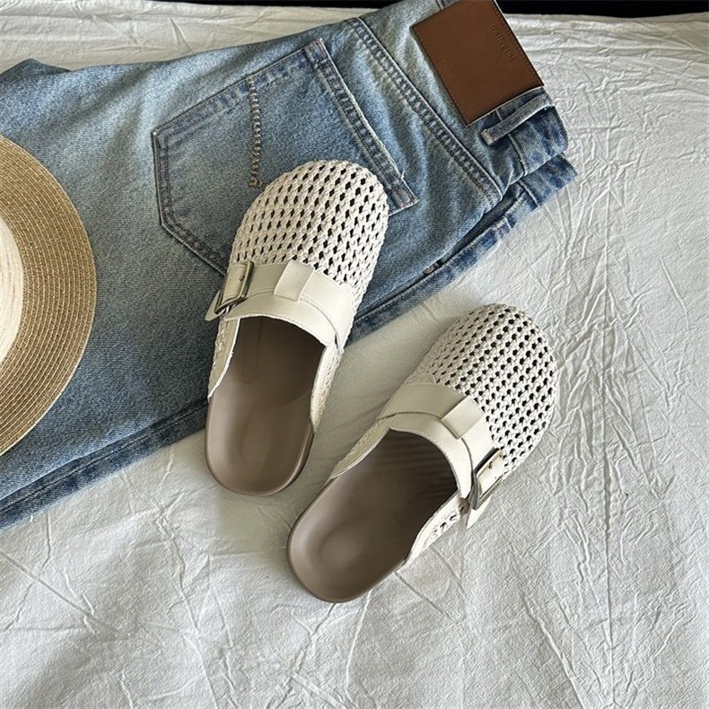 Women's Breathable Openwork Closed Toe Slippers Casual Sandals_voghion.com