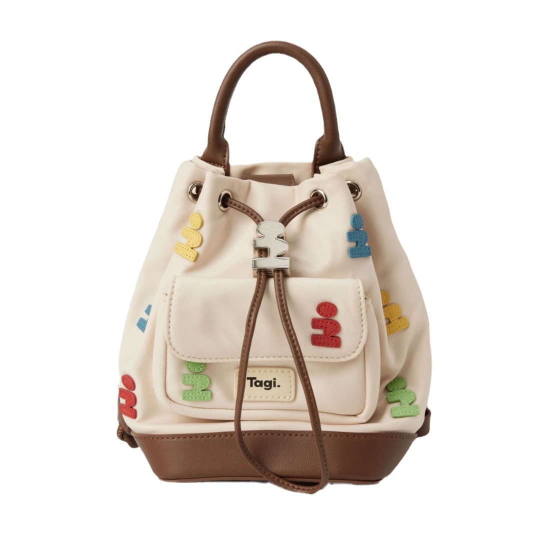 Tagi.mini pintor bolsos de hombro tejidos a mano correas de hombro con bolsillo de viaje cubos de extracción de cuerda bolsos de boca