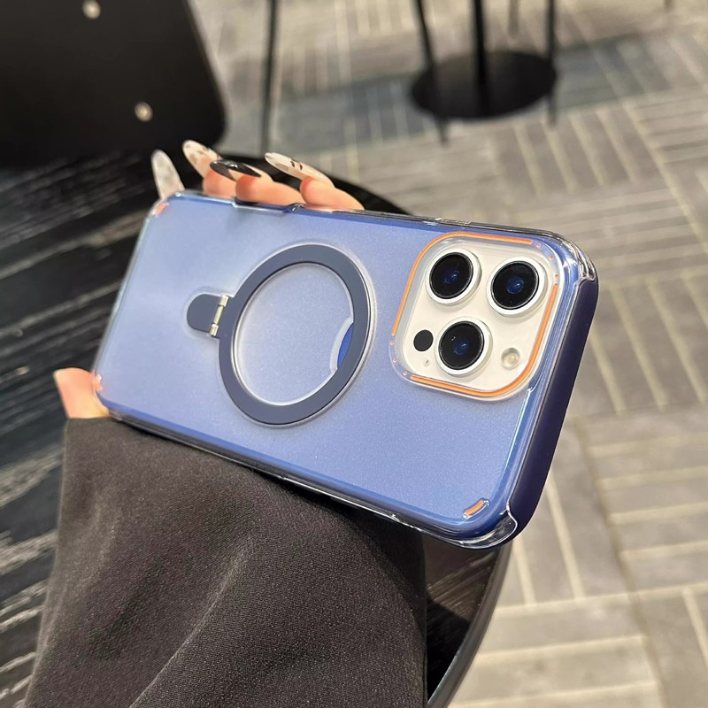 iPhone16 に適したカラフルなツーインワンつや消し携帯電話ケース磁気ホルダー Apple 15Promax 保護カバー 13|undefined
