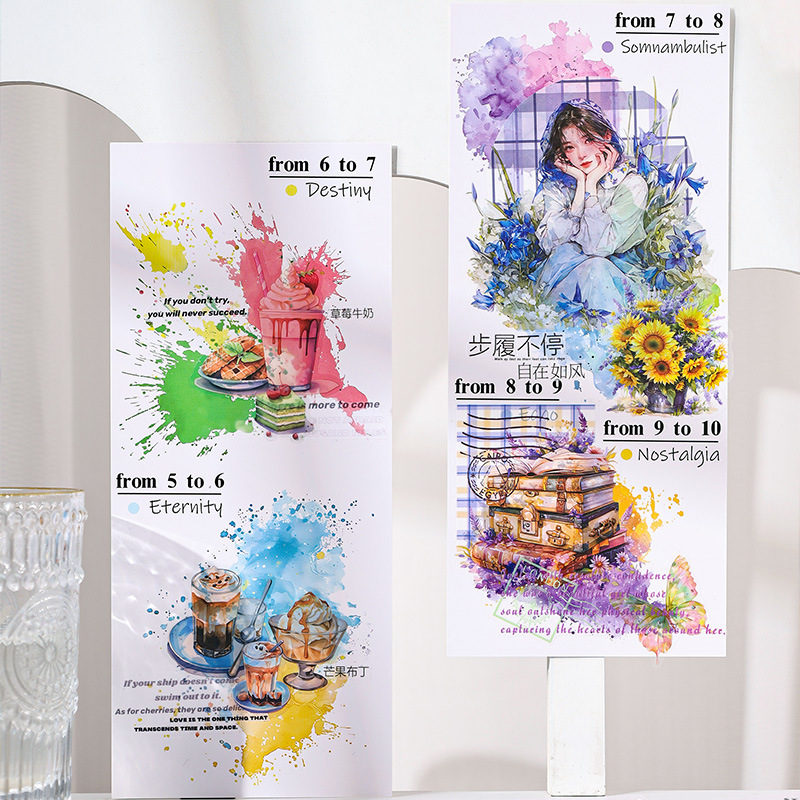 Historia de la ciudad material no adhesivo papel diy cuaderno diario material de decoración puede escribir un mensaje tarjeta pequeña nota