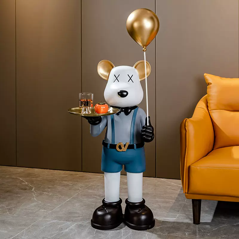 气球暴力熊轻奢摆件客厅电视柜大型落地软装饰品家居乔迁开业礼物