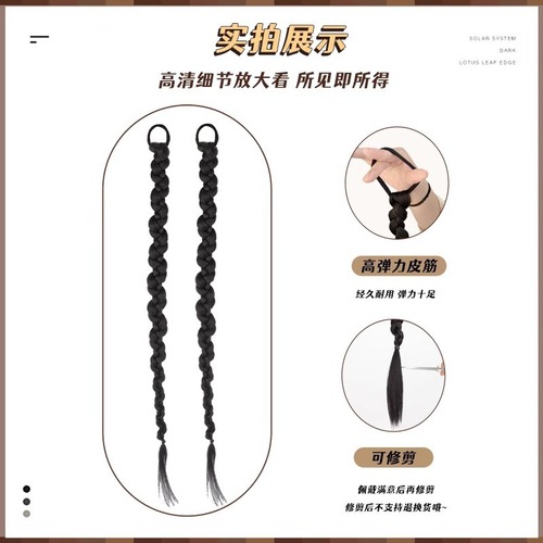 Wig Women's Ponytail Braided Wig, European & American-Style Chic Faux Locs, Trendy Twisted Braid Dreadlock Wig