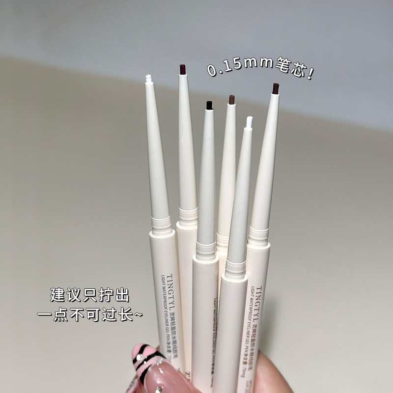 Lápiz de delineador de ojos de color impermeable suave no mancha lápiz de delineador de ojos blanco marrón rojo principiante