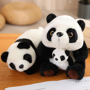 Cross-border new online celebrity simulation mink velvet panda doll mother and child panda plush toy home decoration female gift