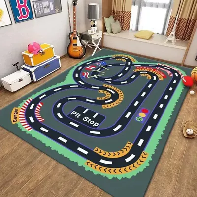 Avtomobil döşəmə paspasları – Traffic Scene Map Game Toy - light-blue-14-80x-120cm