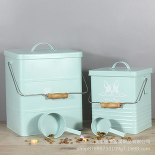 Factory Customized Sealed Moisture-Proof Pet Food Bucket Metal Dog Food Bucket 15L Cat Food Bucket Lid with Sealing Rubber Ring