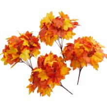 枫叶人造秋叶树枝假秋花插花感恩节装饰家庭厨房农舍餐桌中心装饰