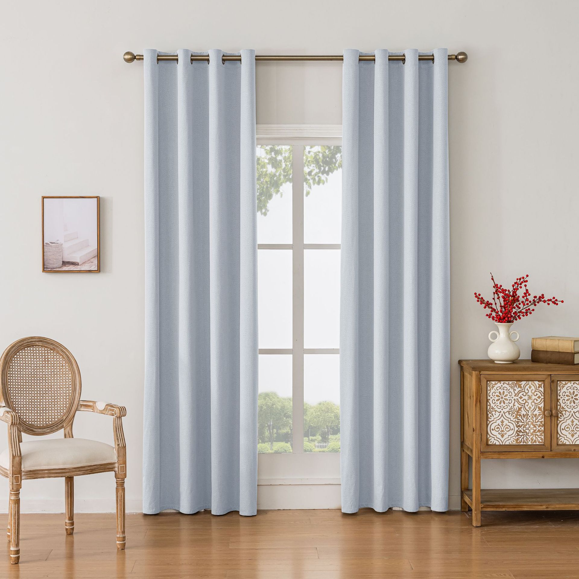 Transfronterizo exclusivamente para comercio exterior de Amazon, cáñamo sin luz, dormitorio, sala de estar, cortinas, cortinas al por mayor, curtains