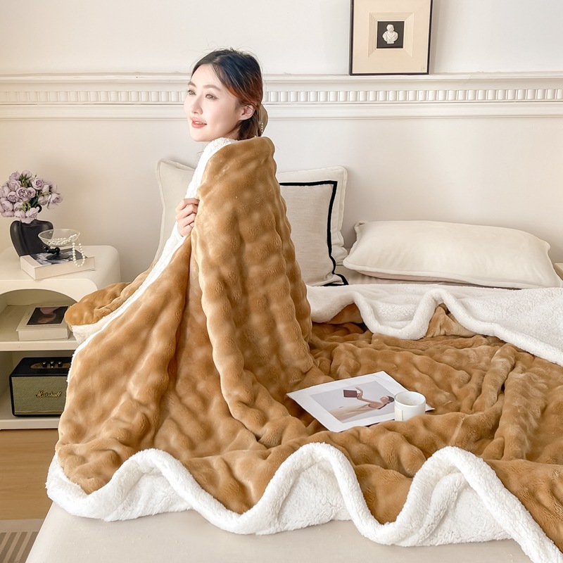 Manta de clase a Manta de lana de leche de primavera y otoño para madres y bebés Manta de lana Falai Manta de siesta Manta de regalo de aire acondicionado Manta de sofá