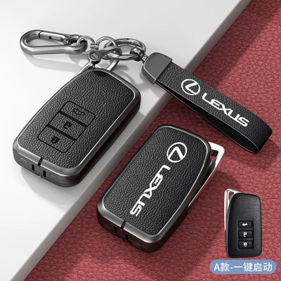 for lexus key set es200 es300h rx300 rx350h bag nx260 shell 570 buckle 270 (Car key bag) - standard-type-a-one-click-start-noble-black-zinc-alloy-shell-hardware-bracelet