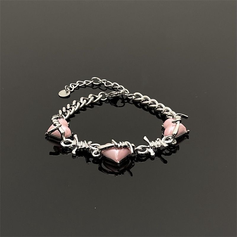 Wholesale Jewelry Ig Style Heart Shape Alloy Rhinestones Inlay Bracelets display picture 4