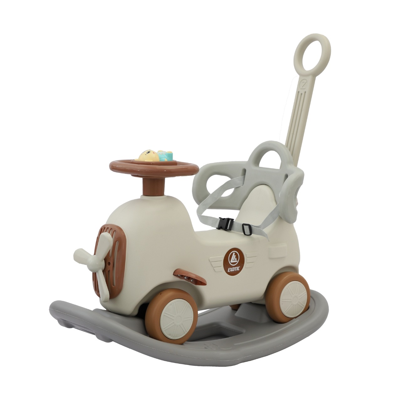 Caballo mecedora de los niños de la manera 1-2 años de edad juguete del bebé del regalo engrosada de plástico con música bebé Trojan caballo mecedora