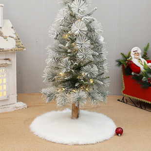 Cross-Border New Christmas Tree Solid Color Plush Tree Skirt Christmas Creative Decoration Base Decoration Holiday Plush Base