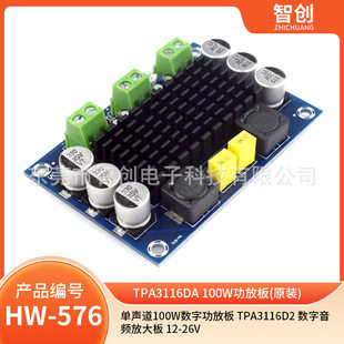 Single-channel 100W Digital Panel TPA3116D2 Digital Audio Plate 12-26V