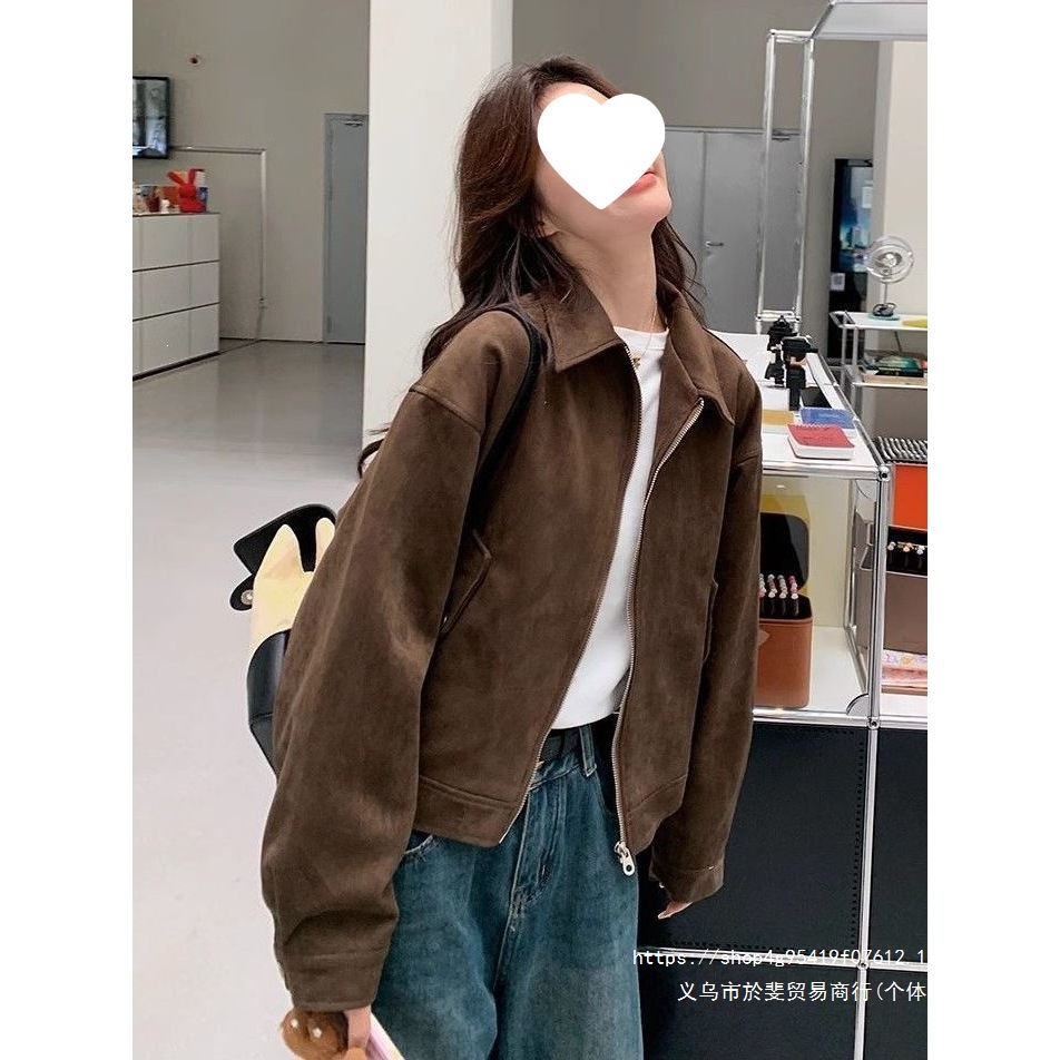 Women's 2026 New Spring and Autumn American Style Petite Short Loose Retro Jacket Top