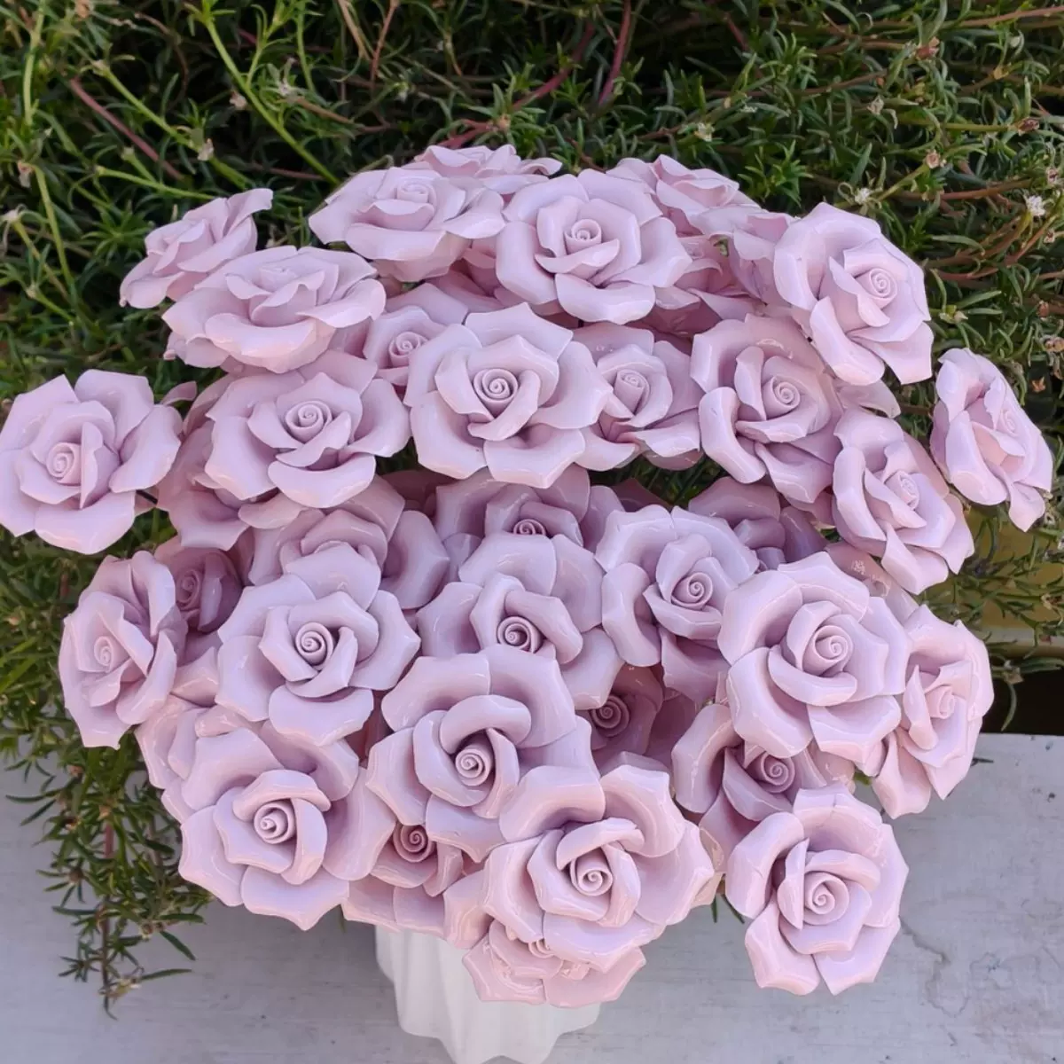 景德镇手工陶瓷花网红仿真玫瑰花朵创意情人节礼品礼物永生花摆件