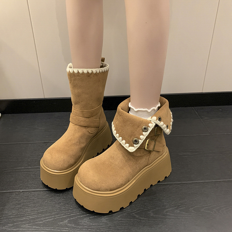 厚底两穿增高时装靴机车酷炫马丁靴女2025秋冬新款简约显瘦短筒靴|undefined