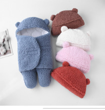 跨境宝宝初生婴儿抱被新生儿外出包被秋冬加厚宝宝防惊跳睡袋襁褓