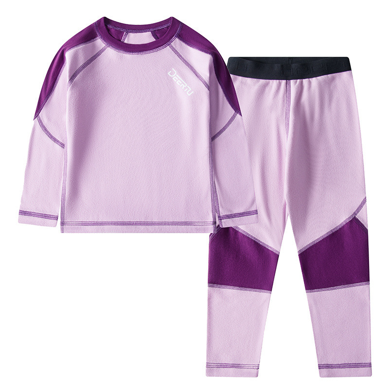 子供用秋服と長ズボン、両面ベルベット、男の子と女の子用のベルベットパジャマ、秋冬のティーンエイジャー用抗菌サーマル下着セット|undefined